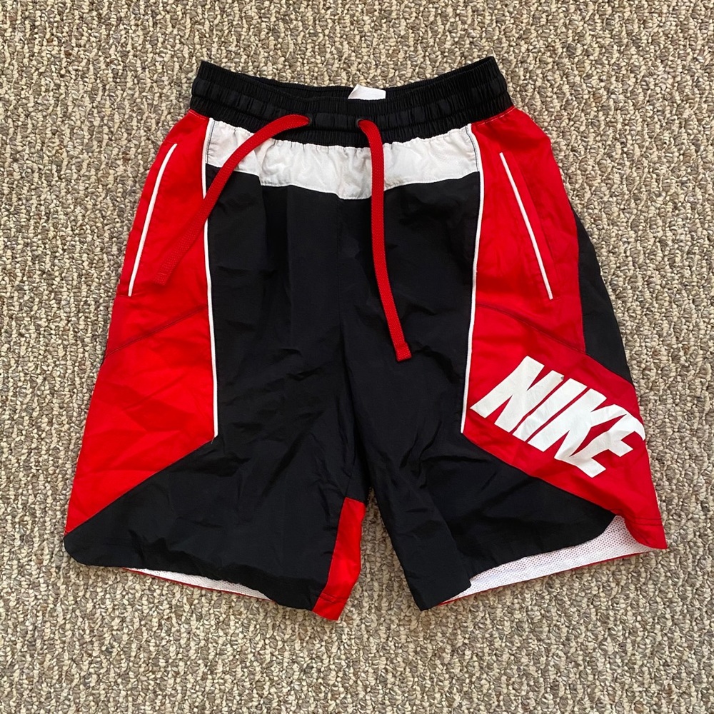 Red/White/Black “Nike” windbreaker shorts